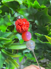 Load image into Gallery viewer, Orange Flower Ball Glitter Poker
